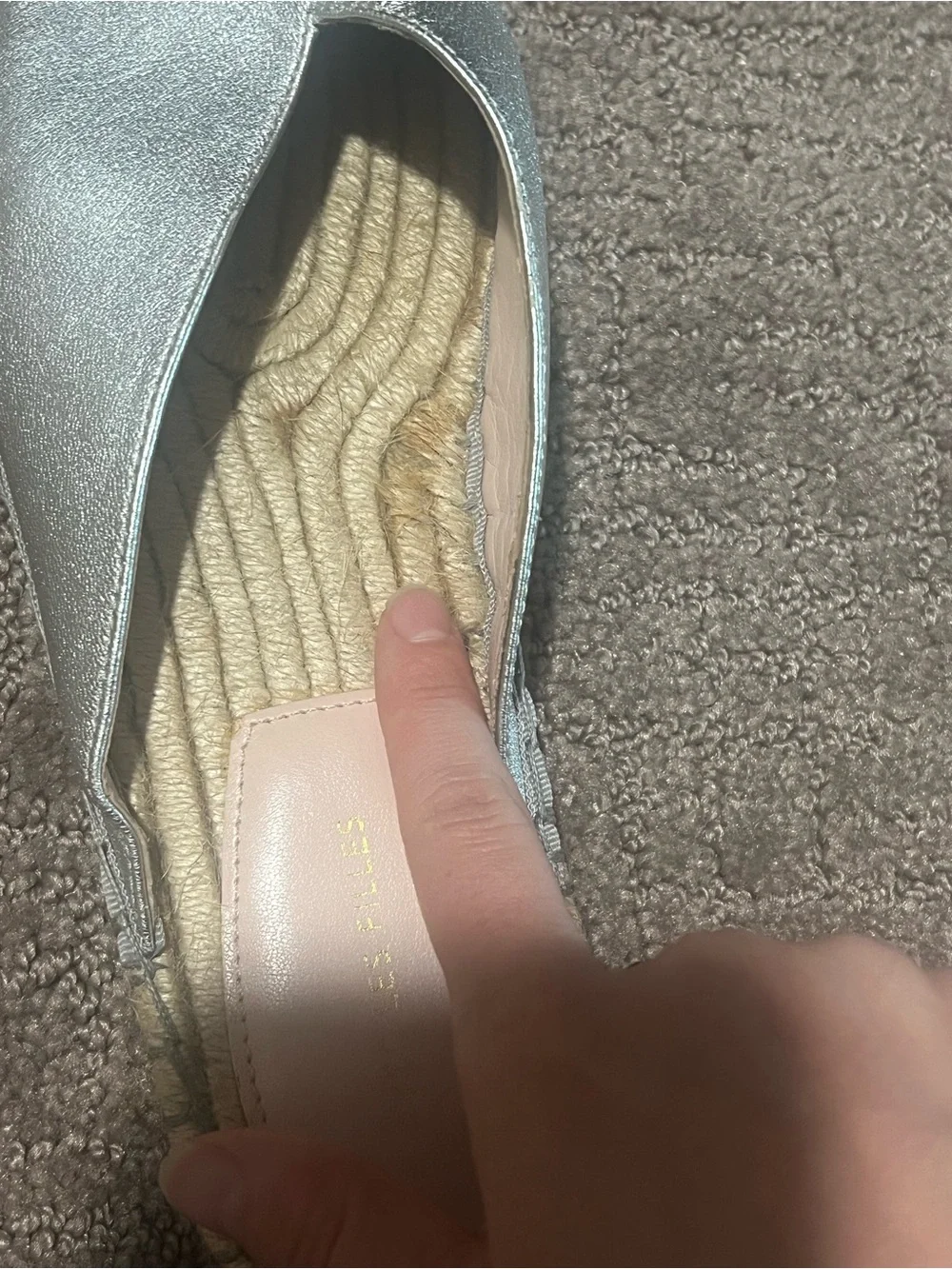 Silver metallic espadrille flats -Avec Les filles size 7 and 1/2 medium